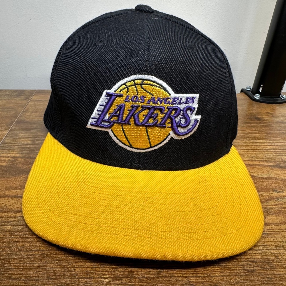 Mitchell & Ness Los Angeles Lakers Snapback Hat Black Yellow Purple NBA Cap